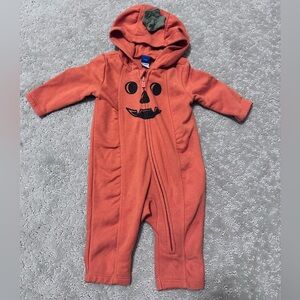 Old Navy Orange Pumpkin Face Hooded Footie